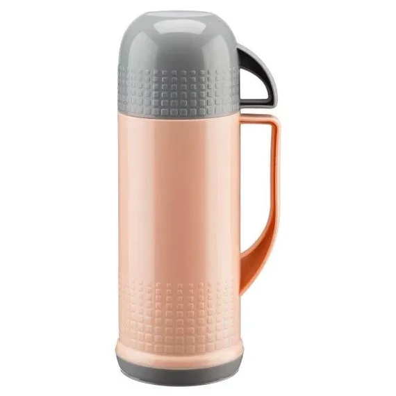 KT005B Termosz, műanyag és üveg, rózsaszín, 0,68L