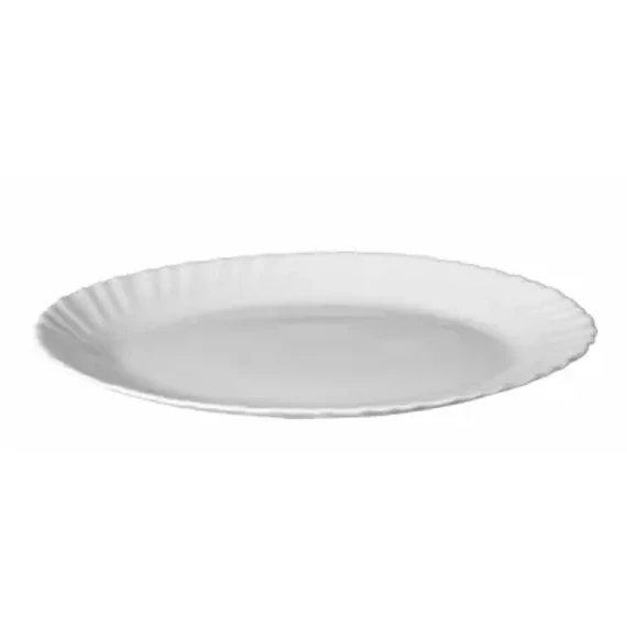 KE100 Porcelán lapos tányér, ovális (25cm-es átmérővel) BIANCO