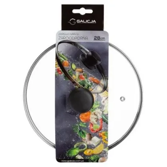KK061F Üveg fedő műanyag fogóval, 30cm-es átmérővel