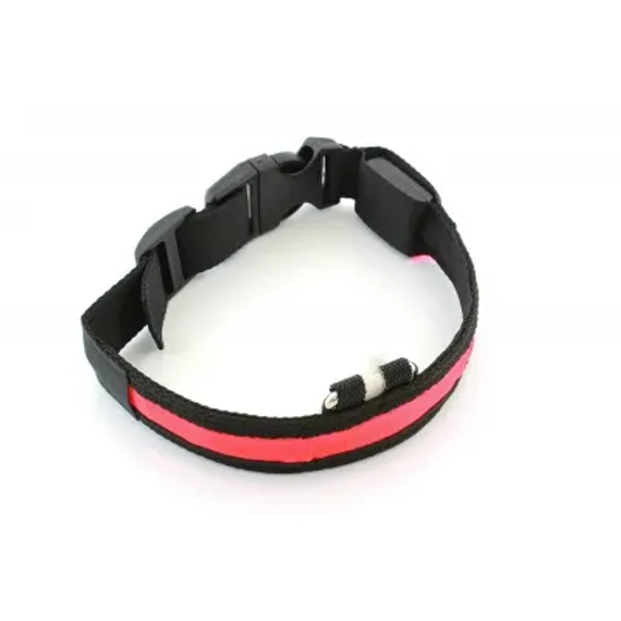 HTS0035 Ledes kutyanyakörv, fekete-piros színű