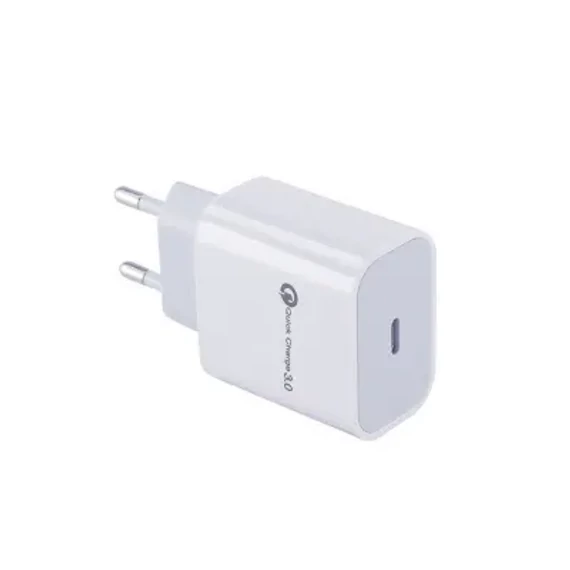 ML0003C Hálózati gyorstöltőtöltő, fehér színű, Type-C aljzat (QC 3.0)
