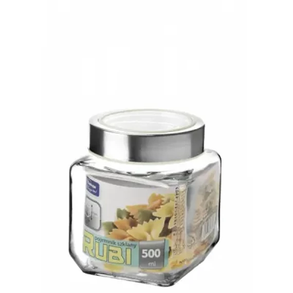 KE113A  Konyhai üveg tárolóedény, 500 ml (Ruby)