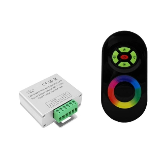 URZ0033F RGB LED kontroller, rádiófrekvenciás, érintőgombos távirányítóval
