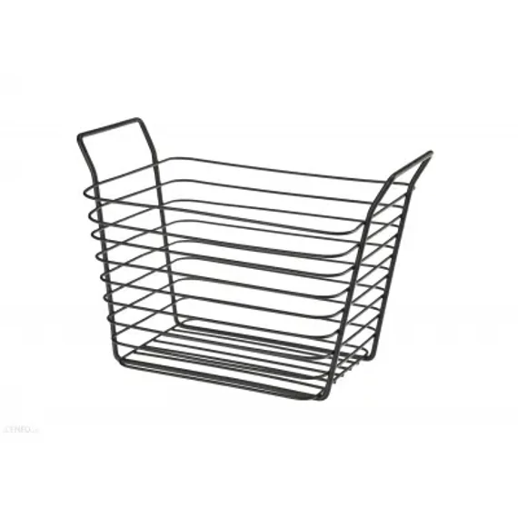 KK021C  Fém tároló kosár, fekete (29cm)