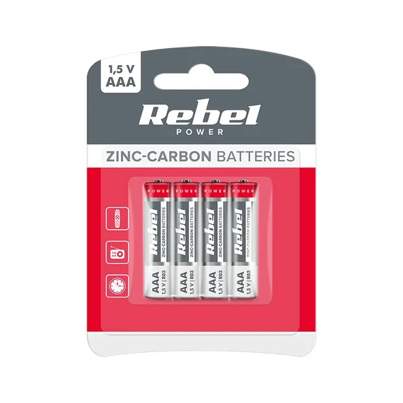 BAT0080B Elem REBEL GREENCELL AAA R03 4db/bliszter