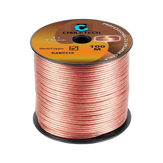 KAB0319 Réz hangszórókábel, transzparens 2x1,5mm2