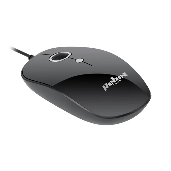 KOM1006 REBEL optikai egér, fekete színű, 1200dpi USB