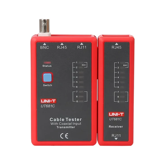MIE0345 Kábelteszter, RJ45, RJ11 (telefon) és BNC kábelhez