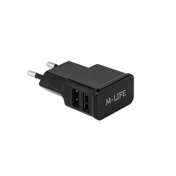 ML0951 USB hálózati töltő, DUAL 5V 2A M-LIFE