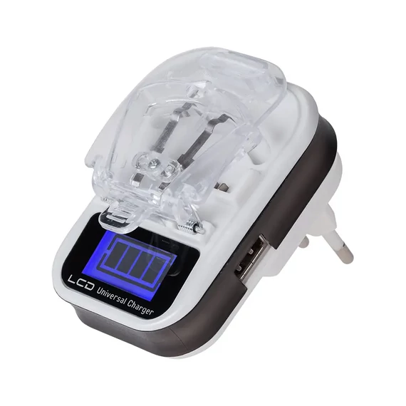 RB-6301 Univerzális Li-ion/Li-poly akkumulátor töltő, LCD kijelzővel