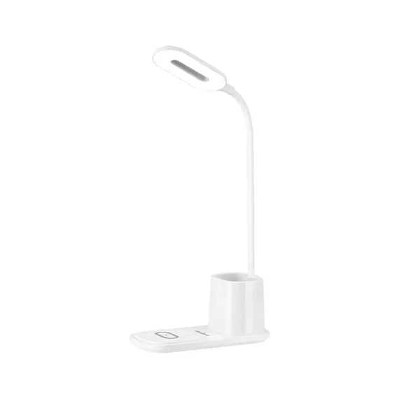 RB-6302-W Asztali LED lámpa, vezeték nélküli töltővel, fehér színű