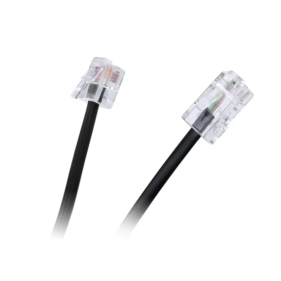 TEL0036-3 Telefon vezeték 8P4C - 6P4C dugóval, fekete 3m