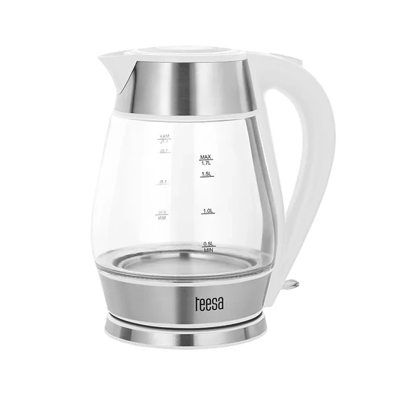 TSA1512W Elektromos vízforraló, üveg, fehér színű 1,7L 2200W