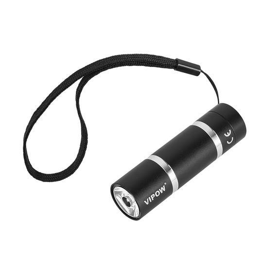 URZ0902 Zseblámpa, 1W LED, fekete színű VIPOW