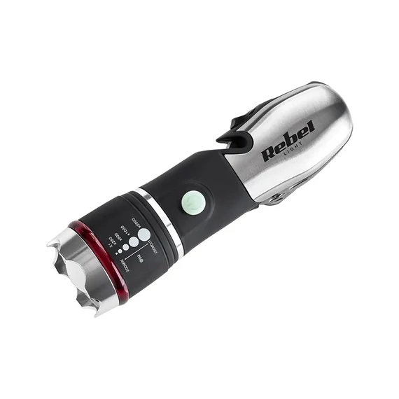 URZ0919 Multifunkciós LED elemlámpa, üvegtörővel és övvágóval, 3W