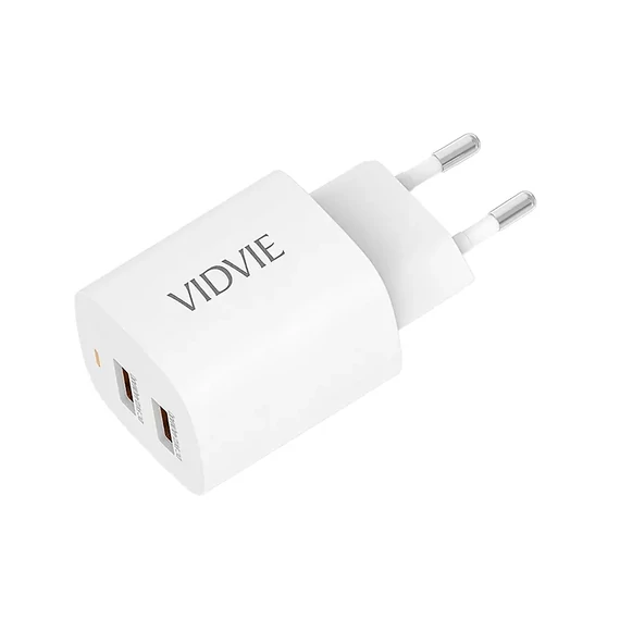 Hálózati Dual USB töltő, fehér színű, USB 5V 2400mA