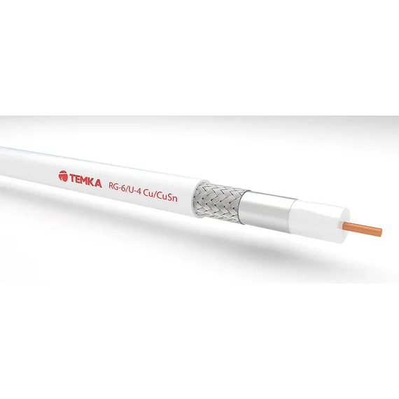 KAB0006A Koax kábel RG6, fehér, RÉZ (100m/tekercs) ár/m