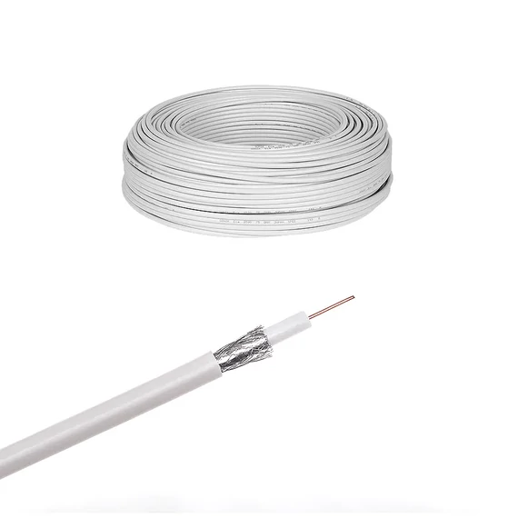 KAB0014-M Koax kábel, réz, fehér színű, 7,1mm, /méter