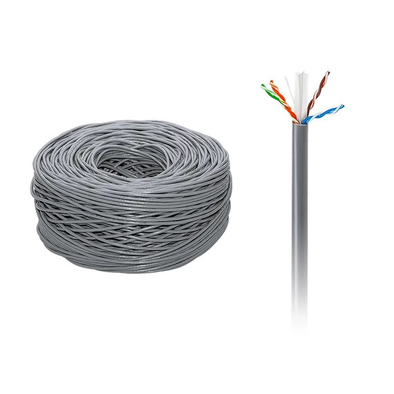 KAB0111 Cabletech réz UTP kábel, tömör, CAT6e, 305m/tekercs, ár/m