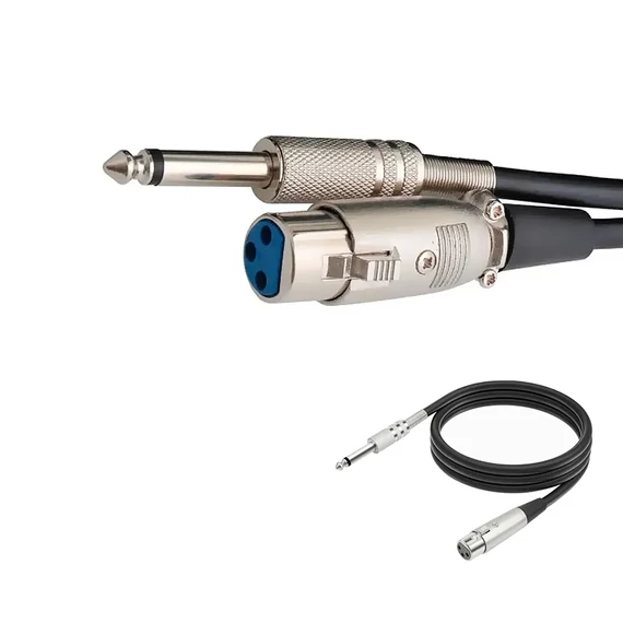 Mikrofon kábel 5m 6,3mm Mono Jack dugó - XLR aljzat