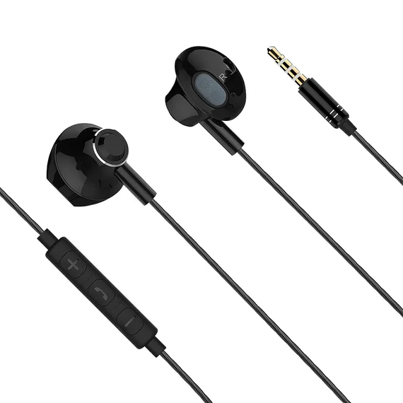 Krüger&amp;Matz B2 Mikrofonos fülhallgató 3,5mm jack csatlakozóval, fekete