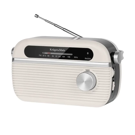 Krüger&amp;Matz hordozható analóg FM rádió, bluetooth funkcióval