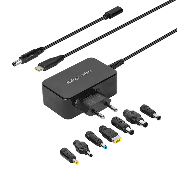 Krüger&amp;Matz Univerzális hálózati tápegység Power Delivery funkcióval, 7 csatlakozóval, 65W