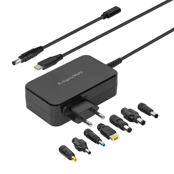 Krüger&amp;Matz Univerzális hálózati tápegység Power Delivery funkcióval, 7 csatlakozóval, 90W