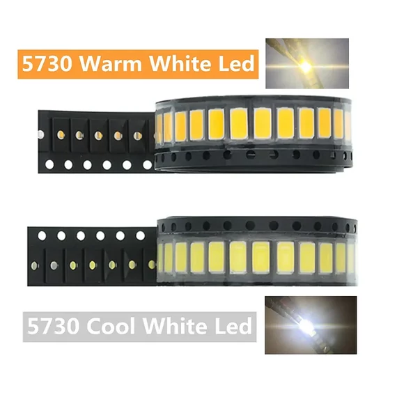 LED-SMD016 SMD LED dióda 5730 3V 60mA 3200K (TV háttérvilágítás) 5db/cs.