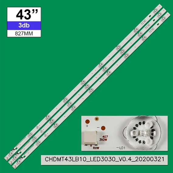 LED-TV387 Háttérvilágítás CHANGHONG 43coll LED TV-be 9LED 3db/cs