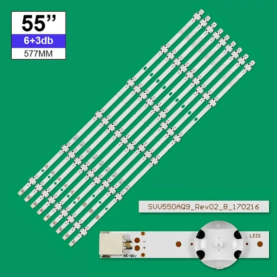 LED-TV659 Háttérvilágítás VESTEL 55coll LED TV-be, 6LED 3V, 9db/csomag (6A+3B)