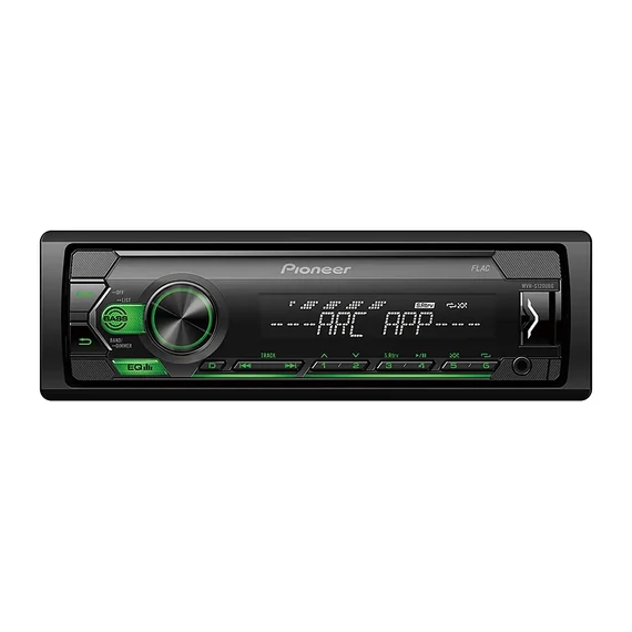 MVH-S120UBG Pioneer autórádió, zöld gombvilágítás, USB/AUX/RDS 4x50W