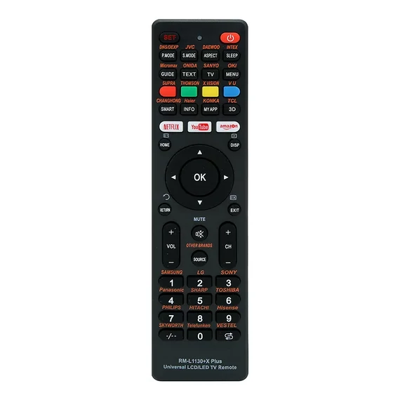 PIL1063 RM-L1130+X Univerzális távirányító Smart LED TV-hez, Youtube/NETFLIX