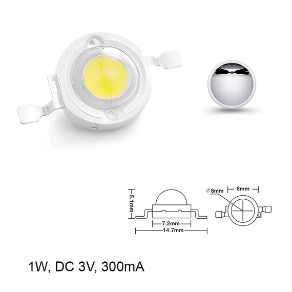 Power LED dióda 1W fehér