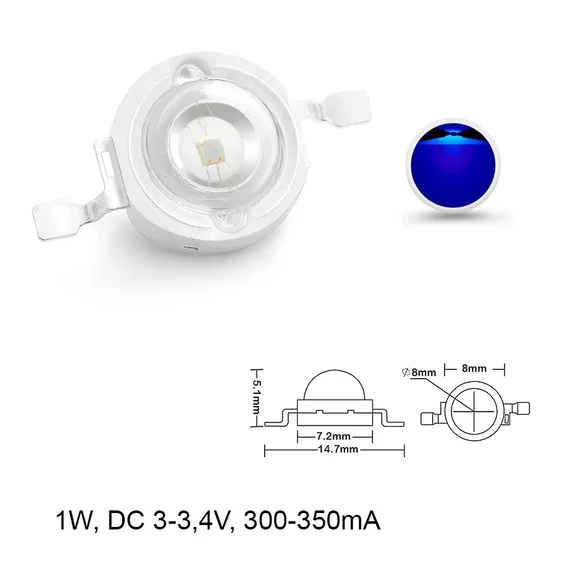 Power LED dióda 1W kék