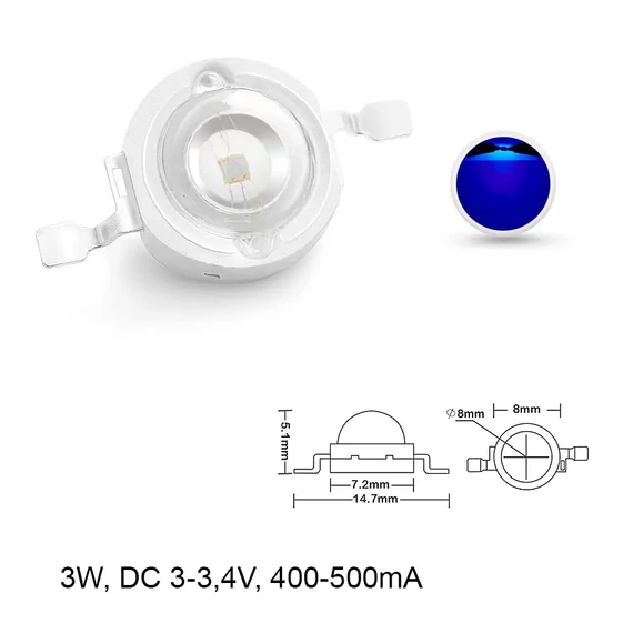 Power LED dióda 3W kék