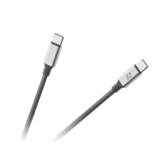 RB-6012-100-B USB kábel, Type-C dugó - Type-C dugó, 65W 1m REBEL