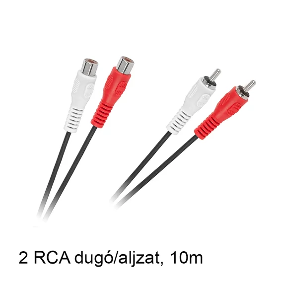 RCA hosszabbító kábel, 2RCA dugó - 2RCA aljzat 10m