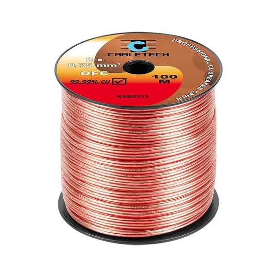 Réz hangszórókábel transzparens 2x0,75mm2 OFC ár/méter