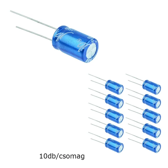 SK100-10-85A Elektrolit kondenzátor, 100µF/10V 85°C, Ø5x12mm, 10db/csomag