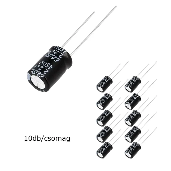 SK2,2-450-105 Elektrolit kondenzátor, 2,2µF/450V 105°C, Ø10x17mm, 10db/csomag