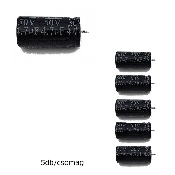 SK4,7-50-85B Elektrolit kondenzátor, bipoláris, 4,7µF/50V 85°C, Ø16x32mm, 5db/csomag