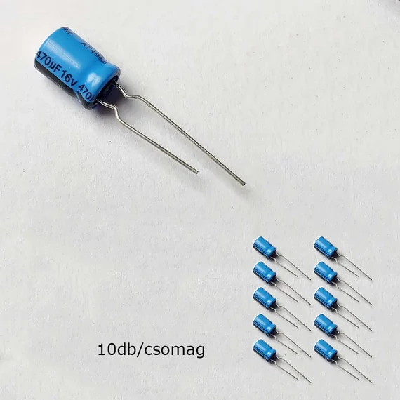 SK470-16-85A Elektrolit kondenzátor, 470µF/16V 85°C, Ø8x12mm, 10db/csomag