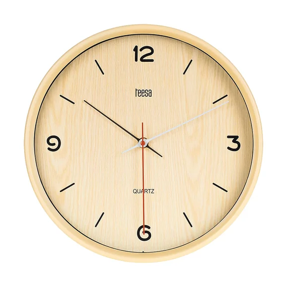 Teesa famintás falióra, világosbarna 30cm