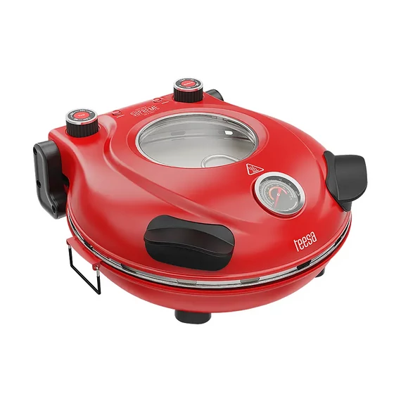 TSA3238 Pizza sütő, Teesa Supreme+, piros, 32cm 1300W
