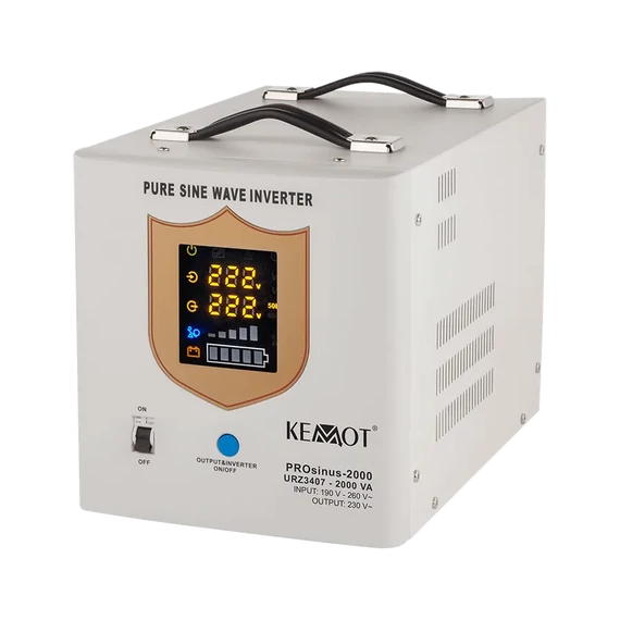 URZ3407 Szinuszos szünetmentes tápegység, fehér, 12V 1200W (akkumulátor nélkül)