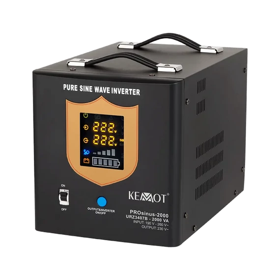 URZ3407B Szinuszos szünetmentes tápegység, fekete, 12V 1200W(akkumulátor nélkül)