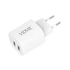 Kép 1/2 - Hálózati Dual USB töltő, fehér színű, USB 5V 2400mA
