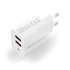 Kép 1/2 - Hálózati Dual USB töltő, fehér színű, USB 5V 2400mA