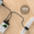 KOM5016 USB DC kábel, 5,5x2,5mm csatlakozóval, 1m